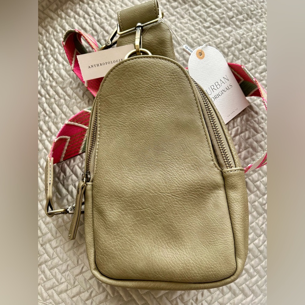 Anthropologie Liberty sling bag, Urban Originals, olive, crossbody, NWT